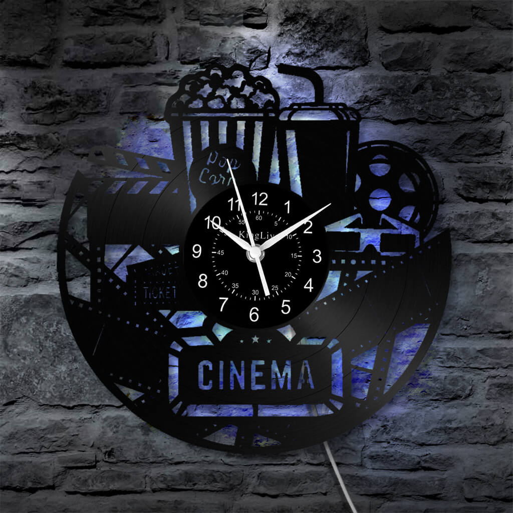 LED Vinyl Wall Clock | Cinema | 12'' | 0107WPB