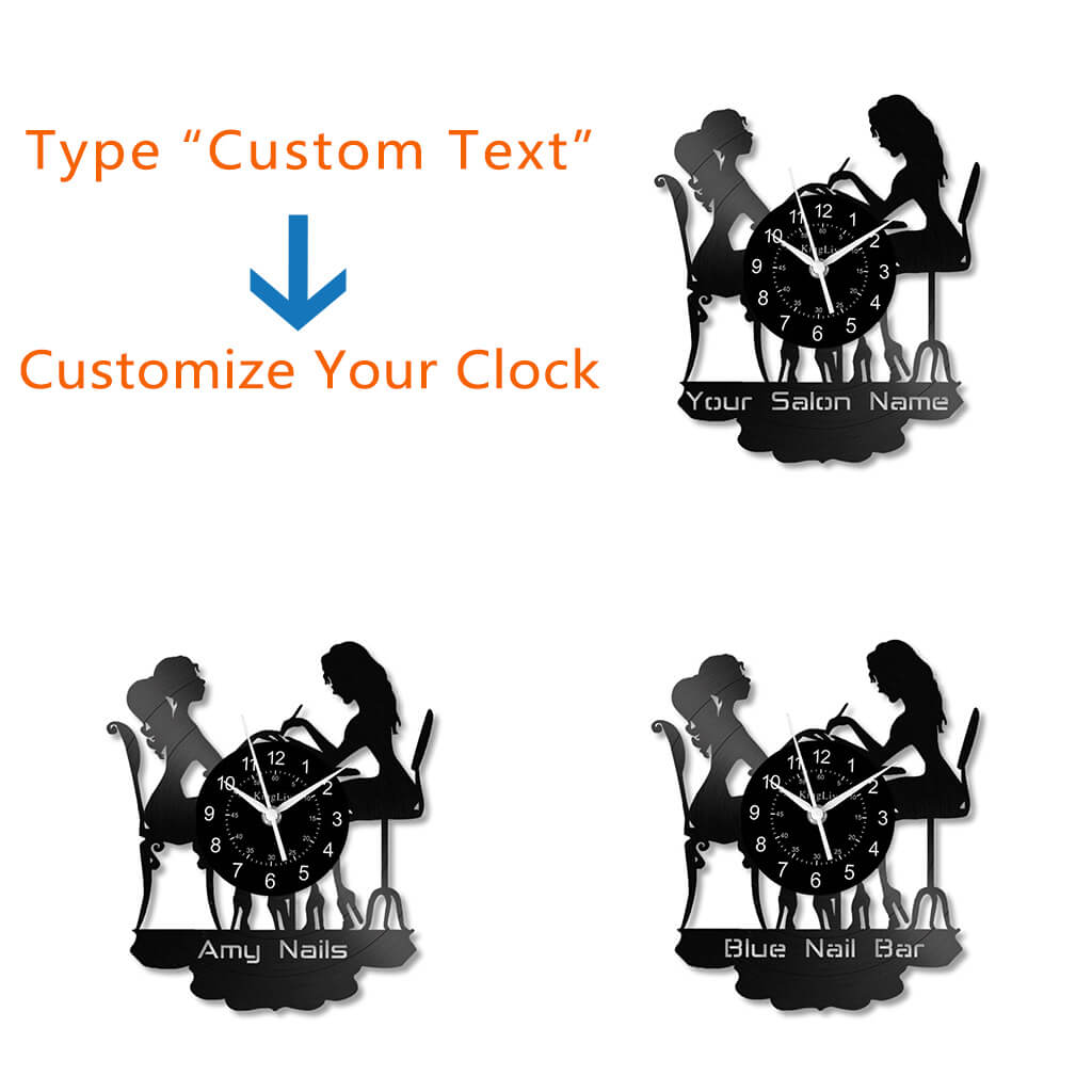 LED Vinyl Wall Clock | Nail Salon | Barber Shop | 12''