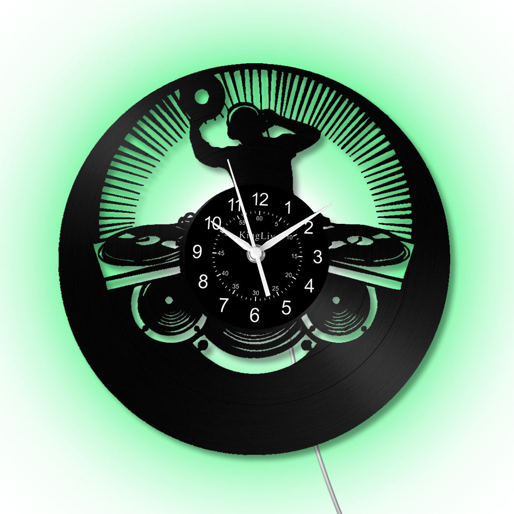 LED Vinyl Wall Clock | Custom DJ Name | 12''