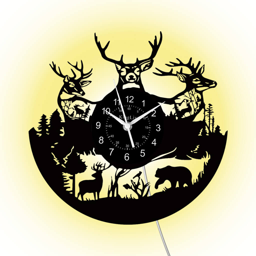 LED Vinyl Wall Clock | Moose Deer