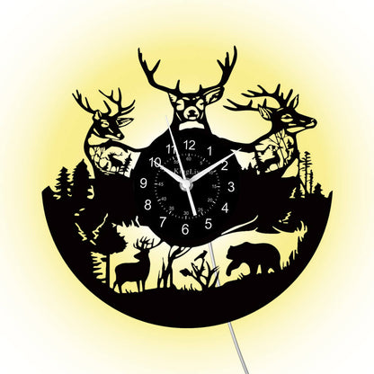 LED Vinyl Wall Clock | Moose Deer