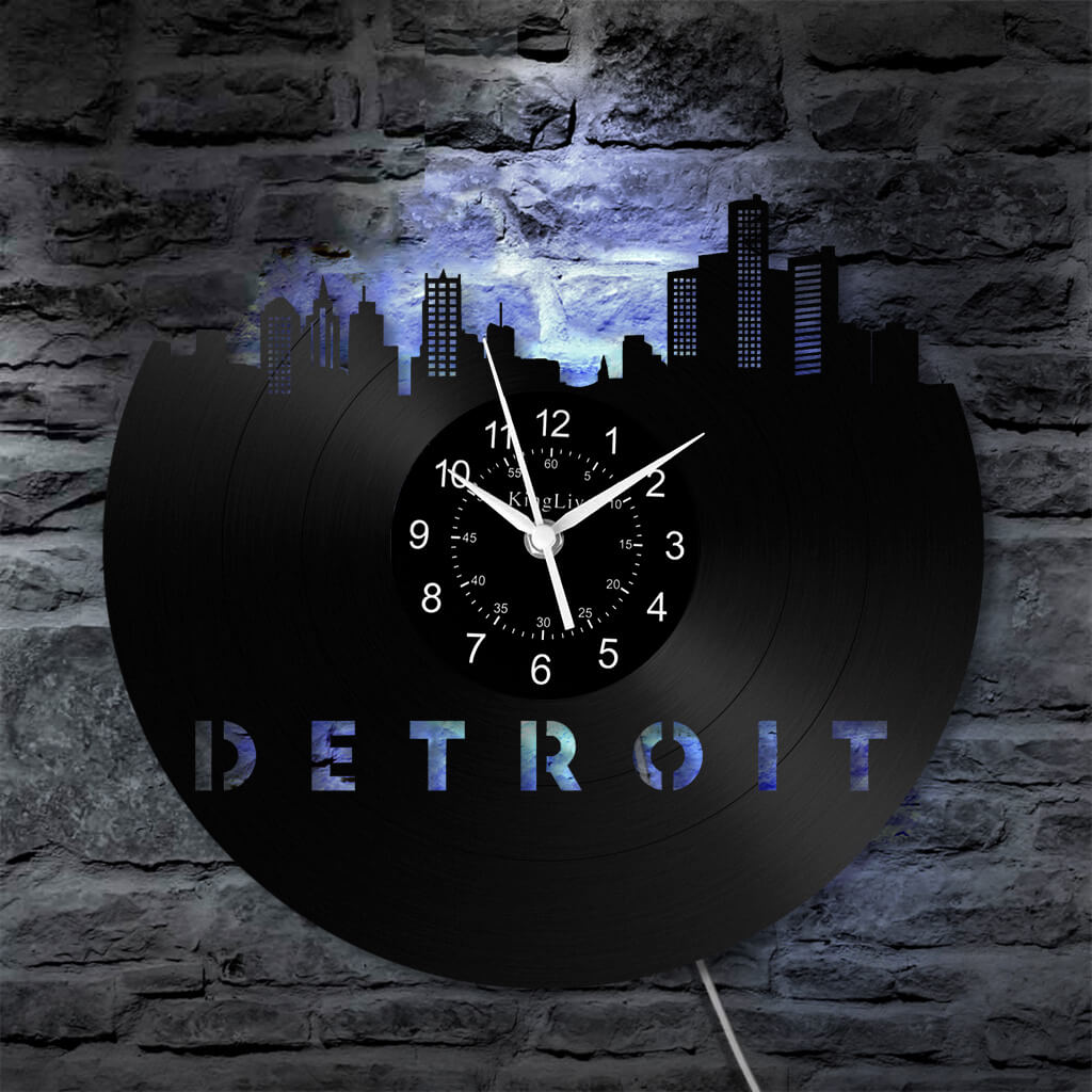 LED Vinyl Wall Clock | Detroit | 12'' | 0286WPB
