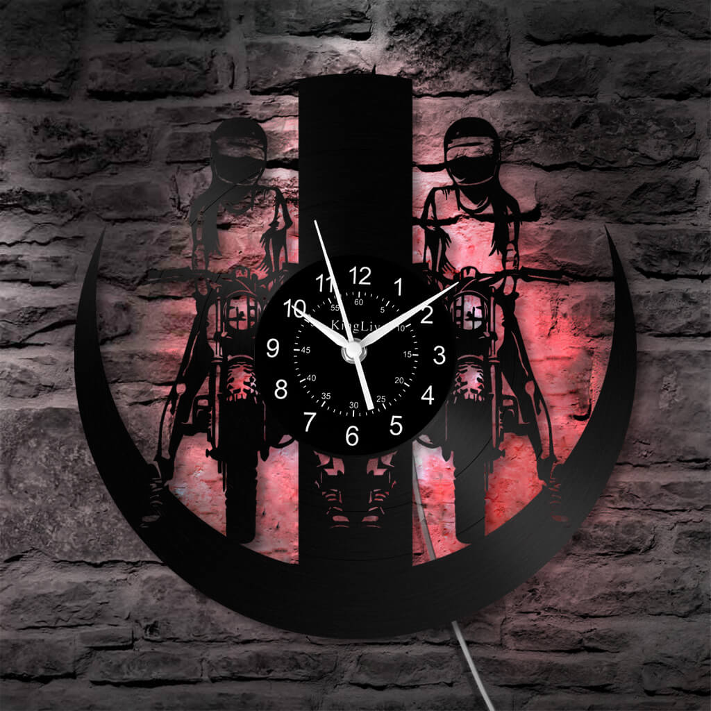 LED Vinyl Wall Clock | Dirt Bike Motocross | 12'' | 0327WPB