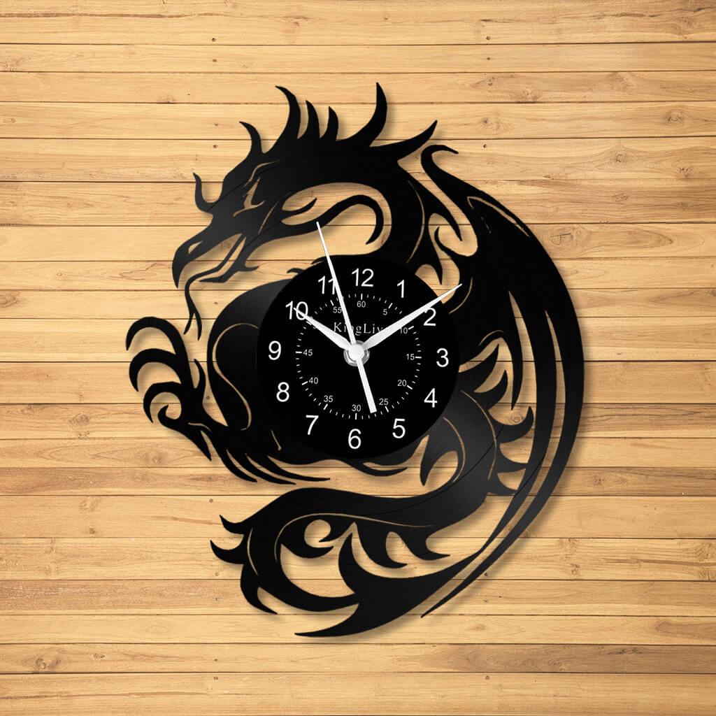 LED Vinyl Wall Clock | Dragon | 12''