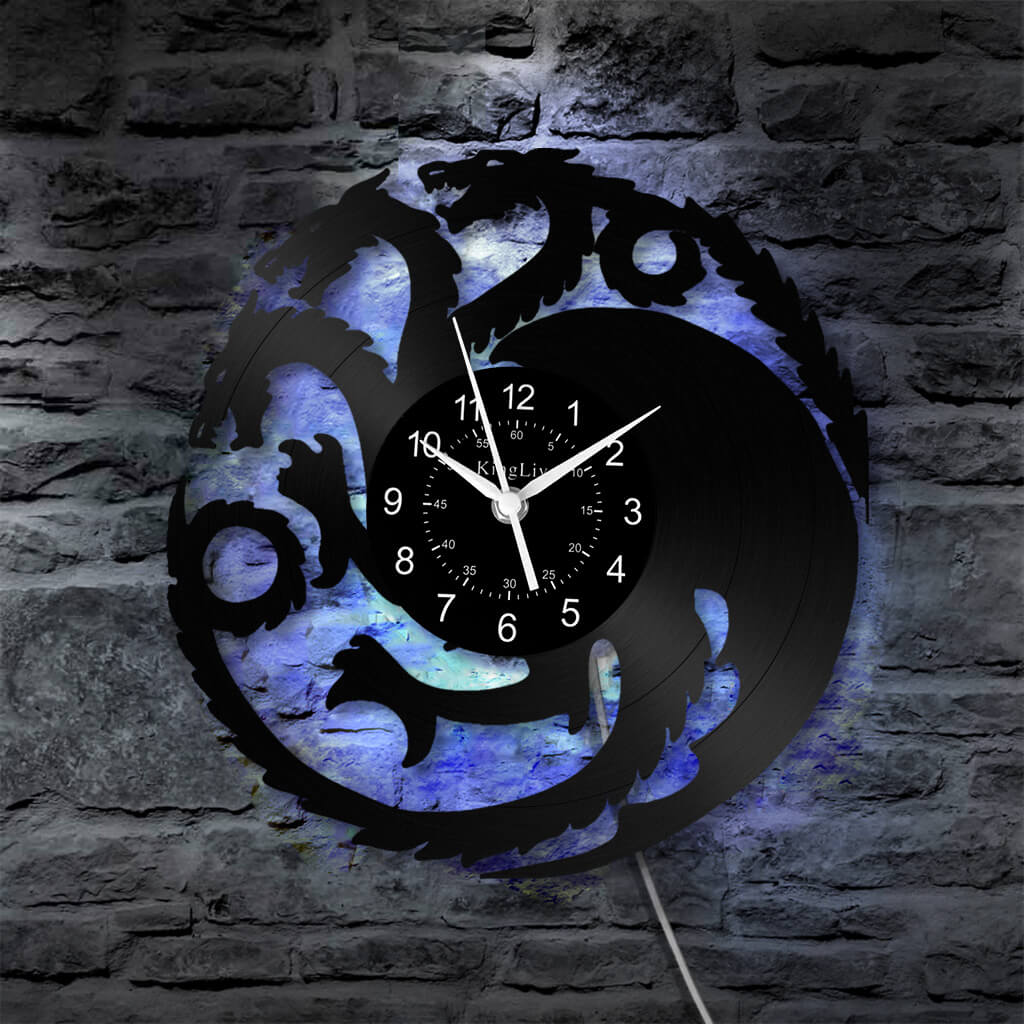 LED Vinyl Wall Clock | Dragon | 12''