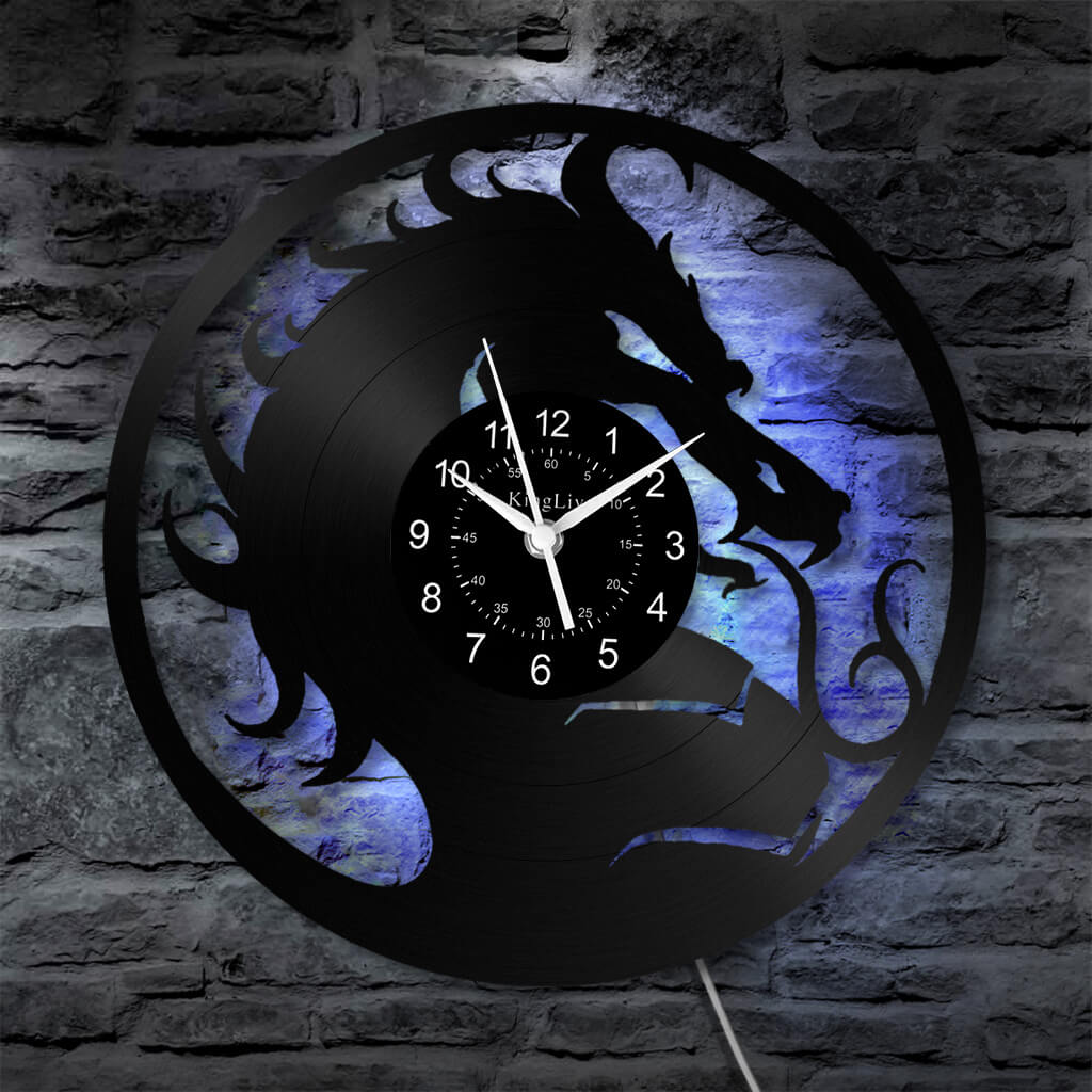 LED Vinyl Wall Clock | Dragon | 12''