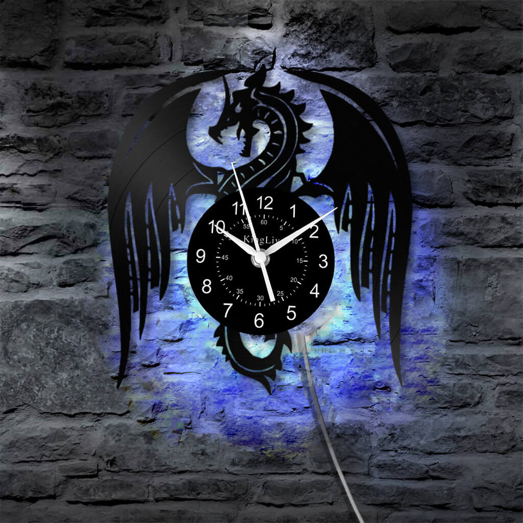 LED Vinyl Wall Clock | Dragon | 12''