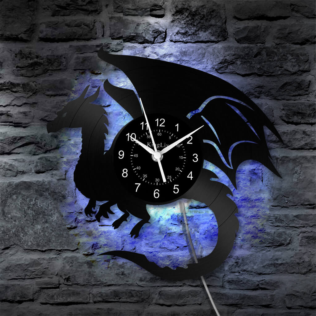 LED Vinyl Wall Clock | Dragon | 12''
