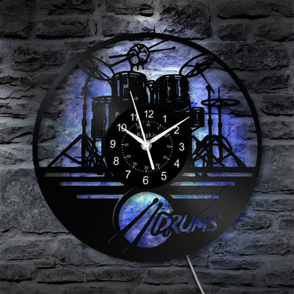 LED Vinyl Wall Clock | Drum | 0117WPB