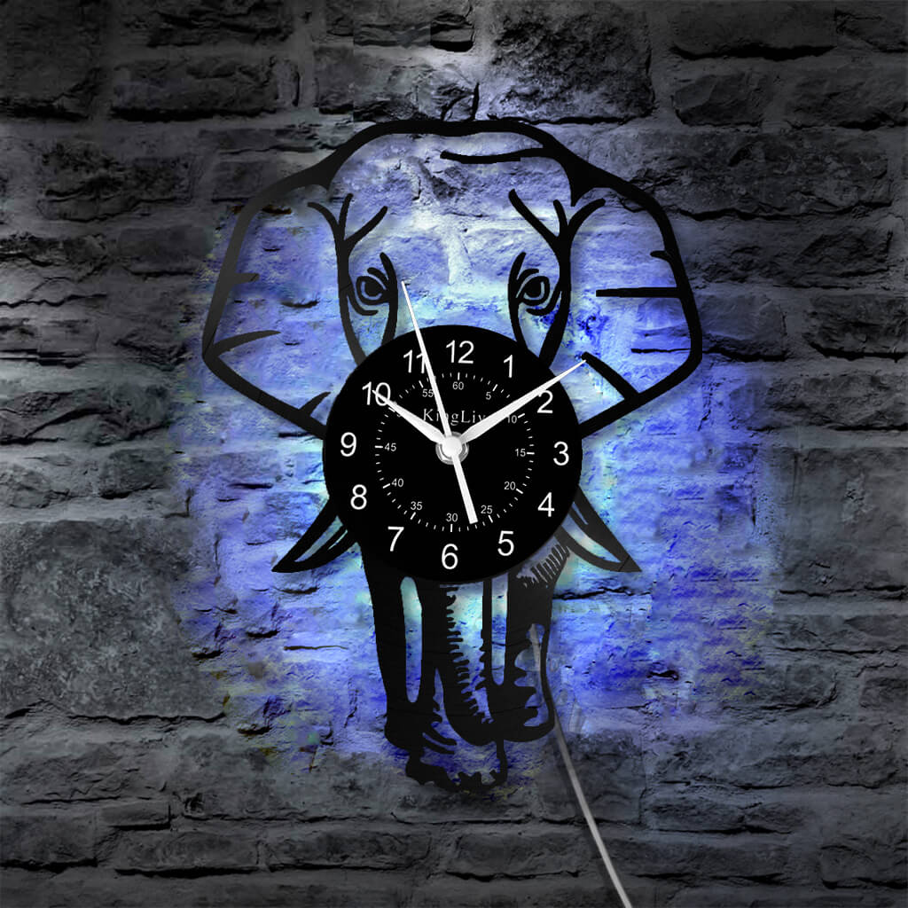 LED Vinyl Wall Clock | Elephant | 12''