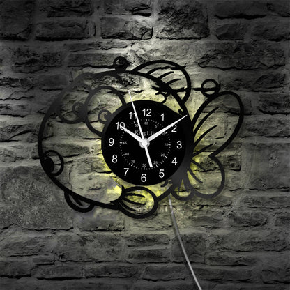 LED Vinyl Wall Clock | Fish | 12'' | 0190WPB