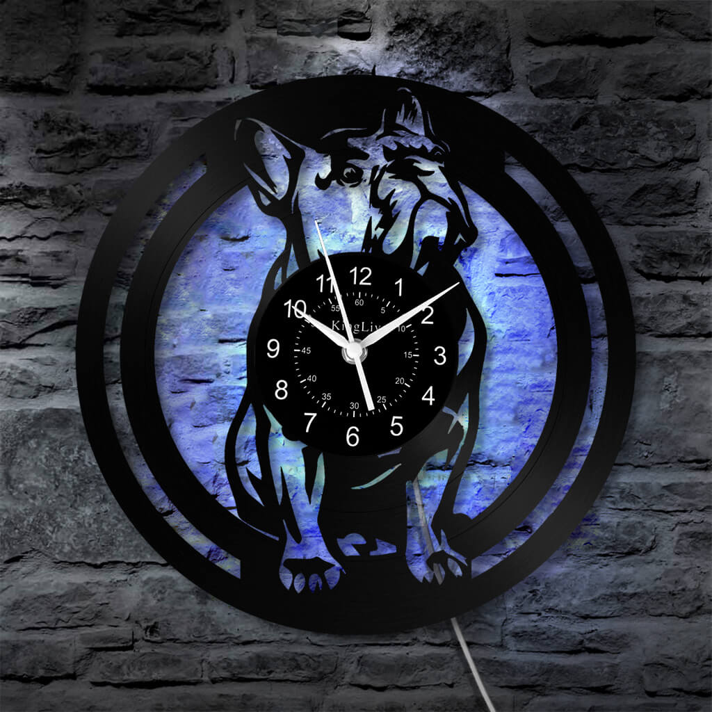 LED Vinyl Wall Clock | French Bulldog | 12'' | 0239WPB