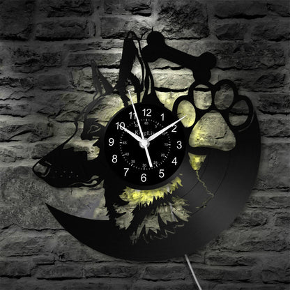 LED Vinyl Wall Clock | German Shepherd Dog | 12'' | 0159WPB