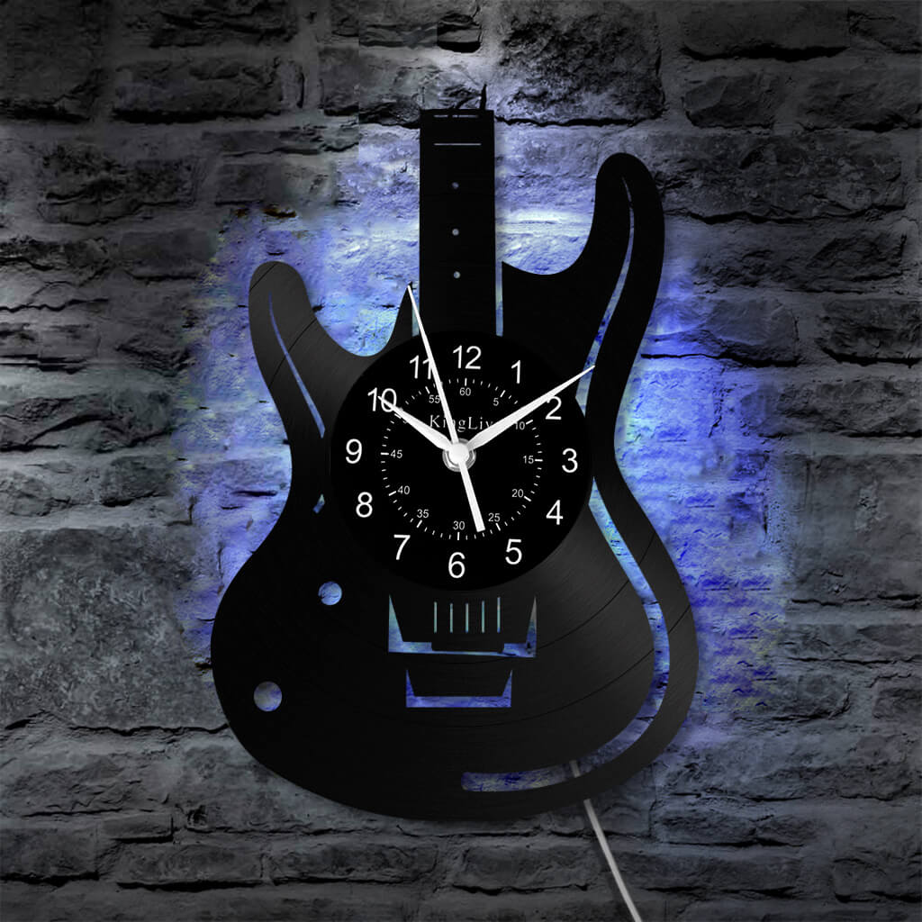 LED Vinyl Wall Clock | Guitar Custom | 12'' | 0264WPB
