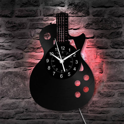 LED Vinyl Wall Clock | Guitar Music | 12''
