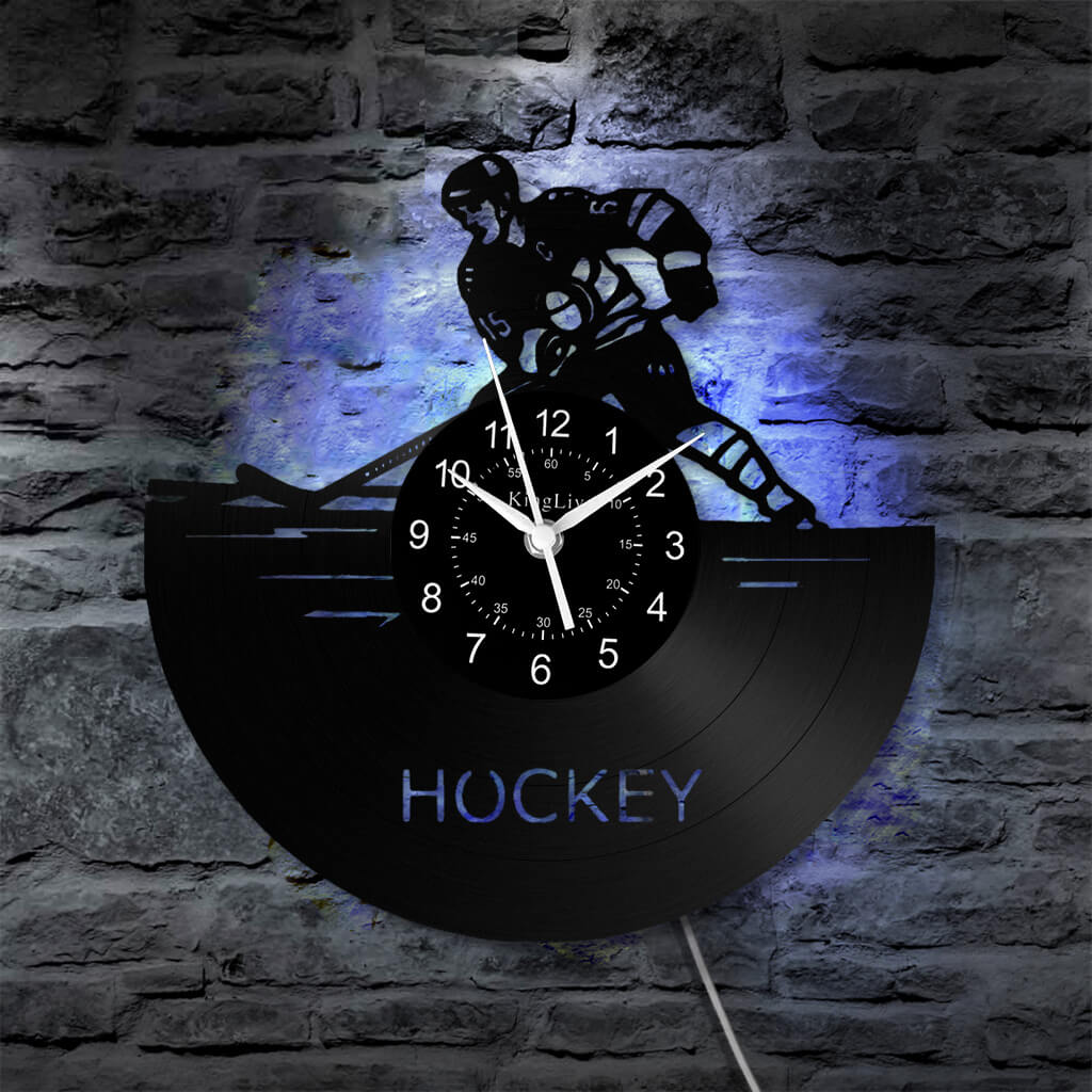 LED Vinyl Wall Clock | Hockey | 12''