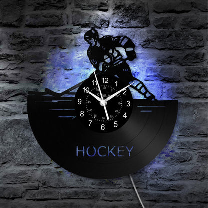 LED Vinyl Wall Clock | Hockey | 12''