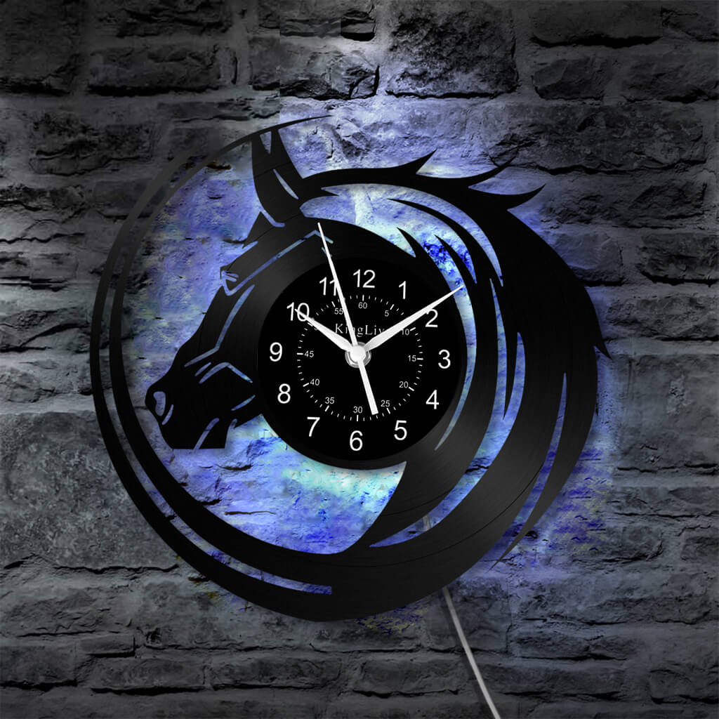 LED Vinyl Wall Clock | Horse | 0114WPBN