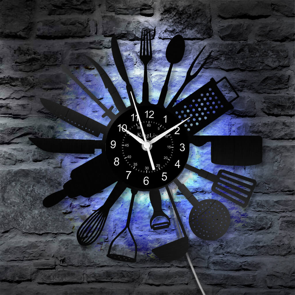 LED Vinyl Wall Clock | Kitchen | 12'' | 0297WPB