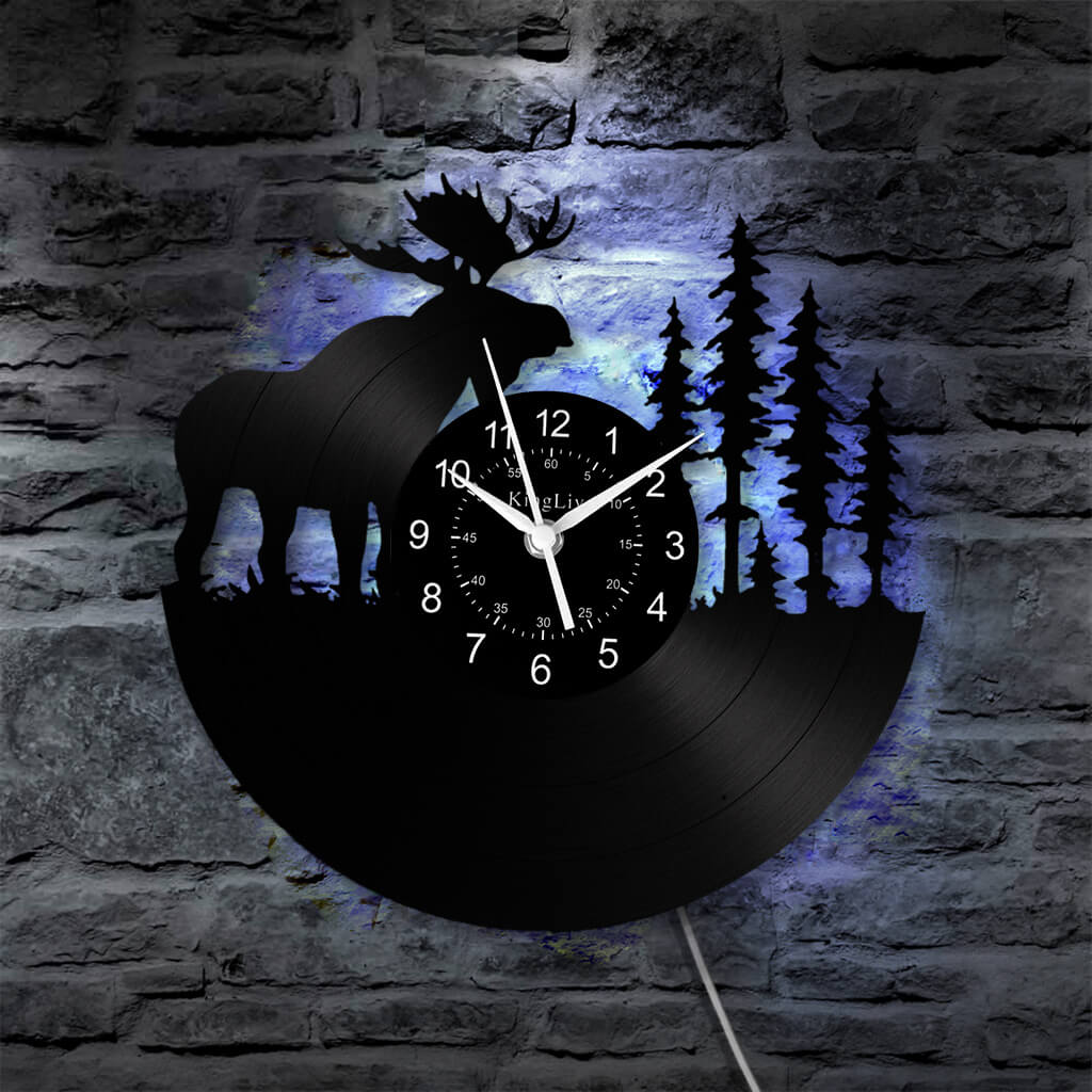 LED Vinyl Wall Clock | Moose Deer