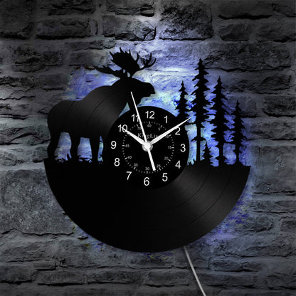 LED Vinyl Wall Clock | Moose Deer