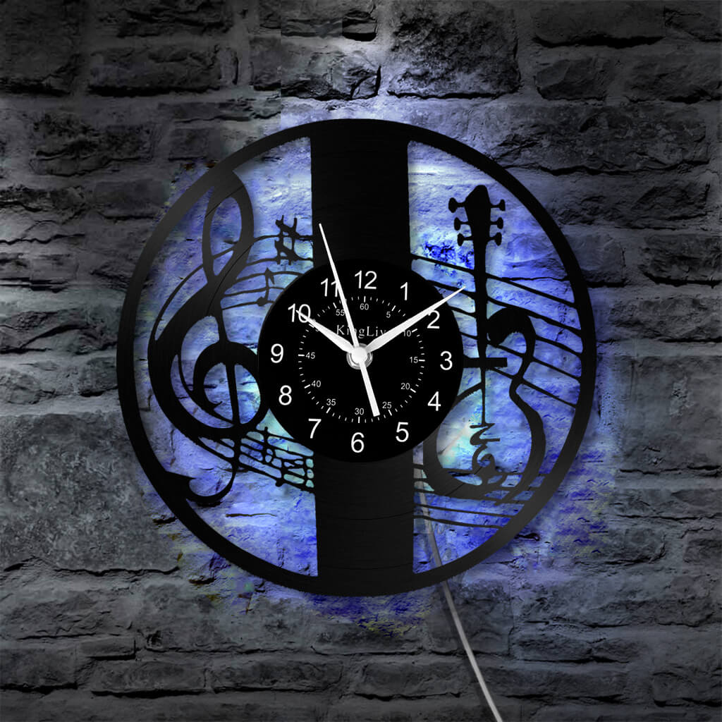 LED Vinyl Wall Clock | Violin Music | 12'' | 0291WPB