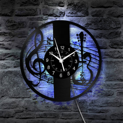 LED Vinyl Wall Clock | Violin Music | 12'' | 0291WPB