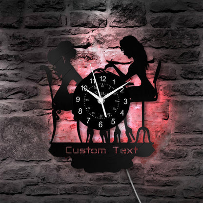 LED Vinyl Wall Clock | Nail Salon | Barber Shop | 12''