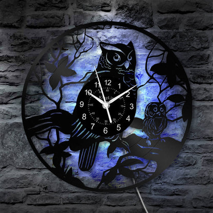 LED Vinyl Wall Clock | Owl | 12'' | 0304WPB