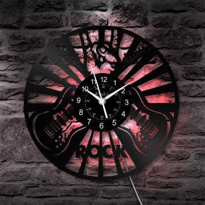 LED Vinyl Wall Clock | Guitar Music | 12''