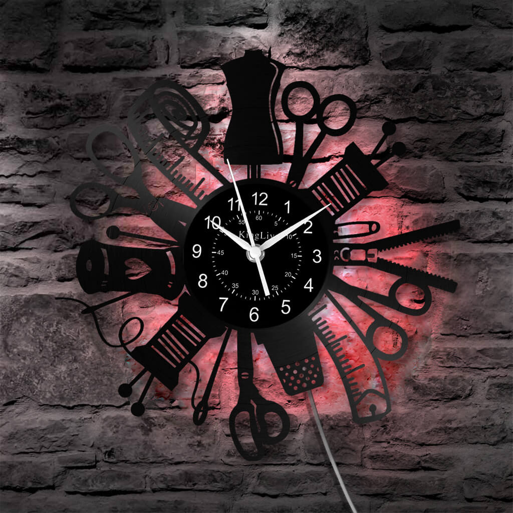 LED Vinyl Wall Clock | Sewing | 12'' | 0211WPB