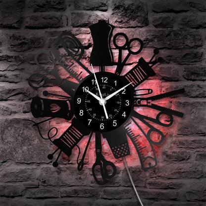 LED Vinyl Wall Clock | Sewing | 12'' | 0211WPB