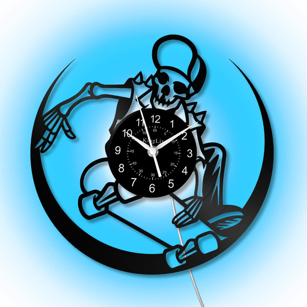 LED Vinyl Wall Clock | Skateboarding | 12'' | 0301WPB