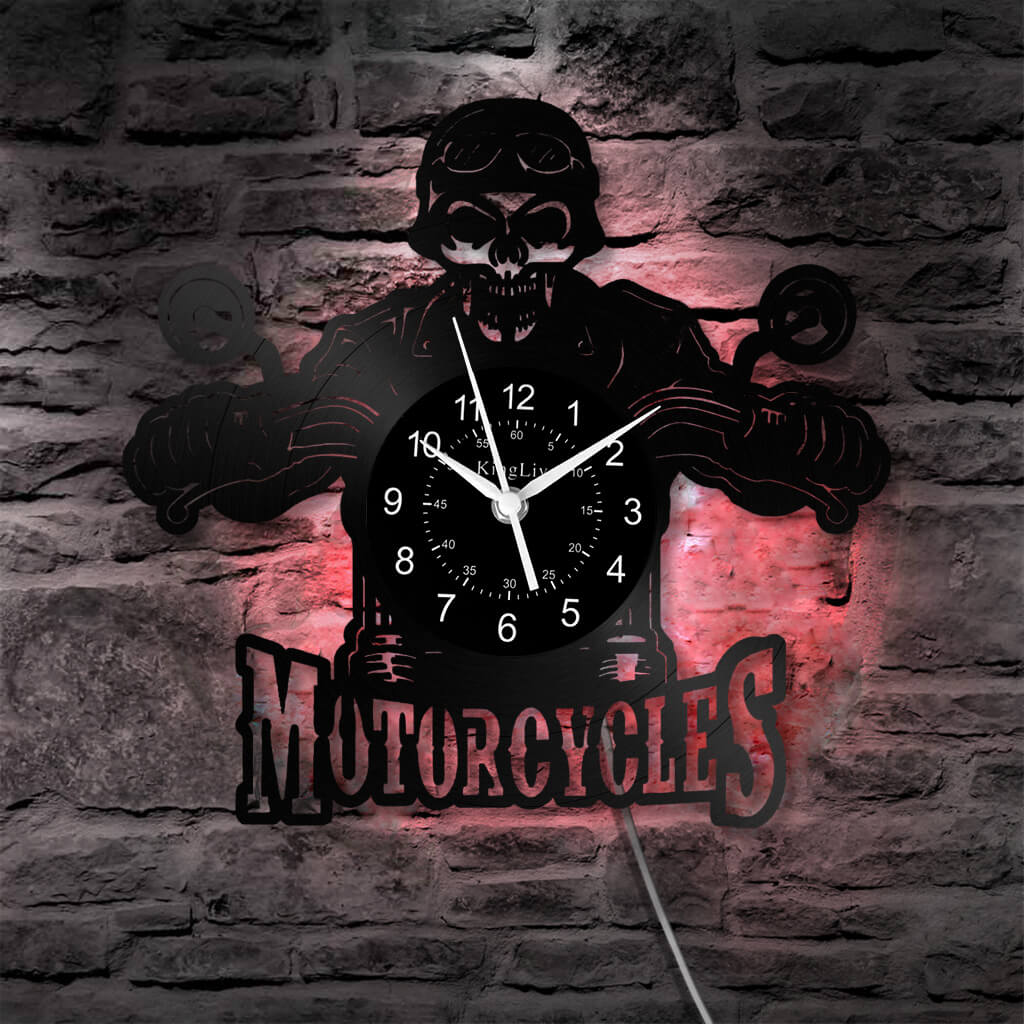 LED Vinyl Wall Clock | Motorcycle