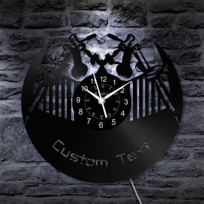 LED Vinyl Wall Clock | Tattoo Shop Name | 12'' | 0308WPB