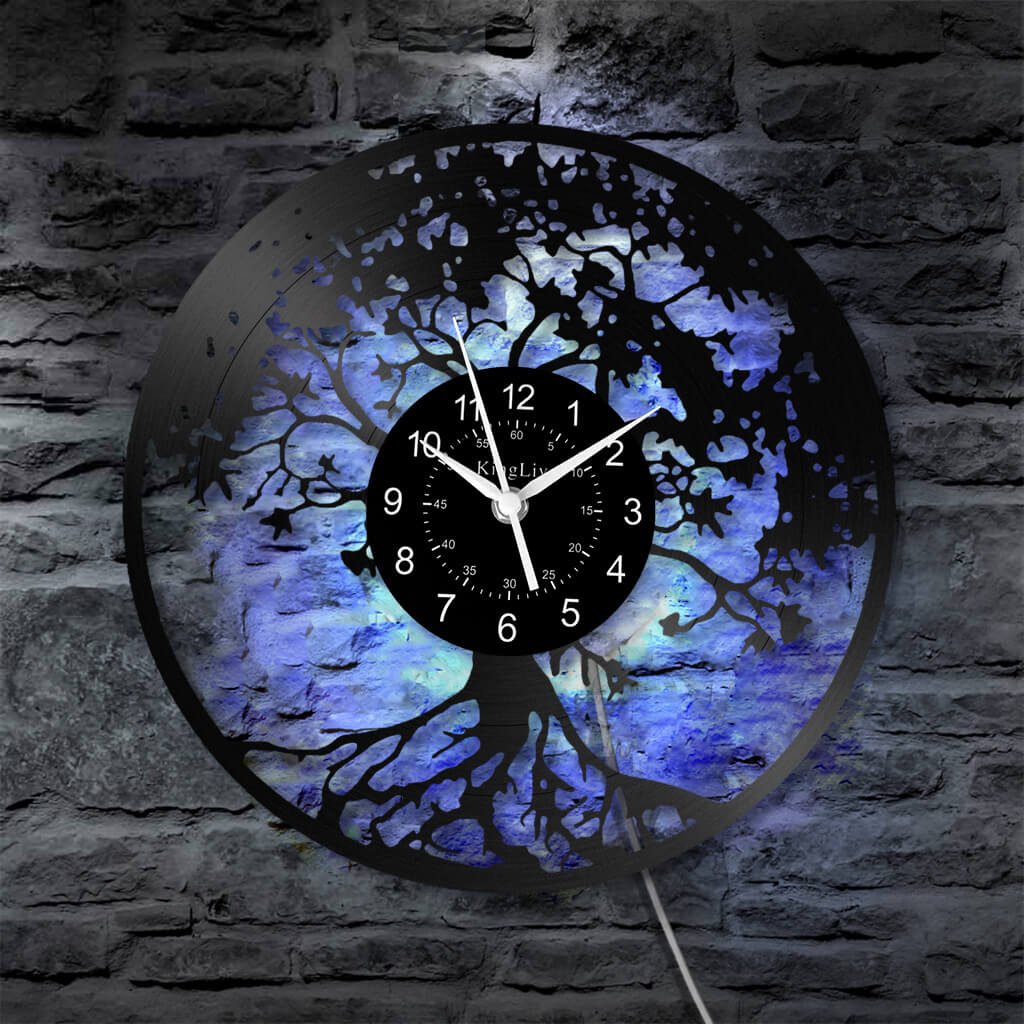 LED Vinyl Wall Clock | Tree of Life | 12'' | 0130WPB