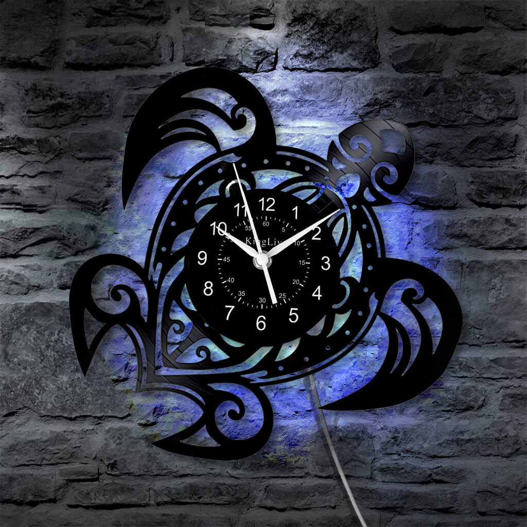 LED Vinyl Wall Clock | Turtle | 0112WPB