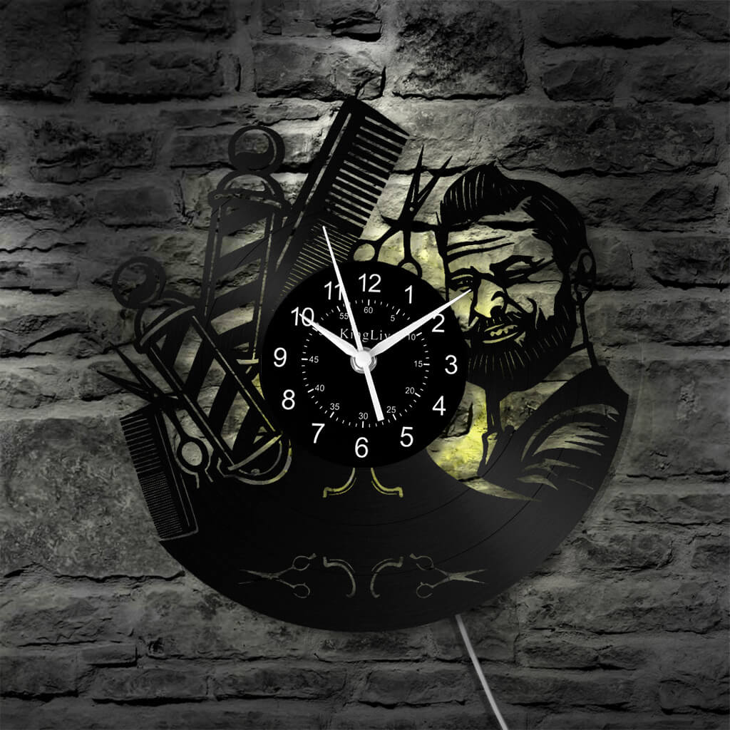 LED Vinyl Wall Clock | Nail Salon | Barber Shop | 12''