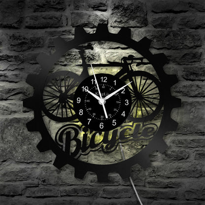 LED Vinyl Wall Clock | Bicycle | 12'' | 0258WPB