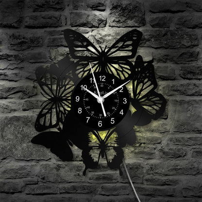 LED Vinyl Wall Clock | Butterfly | 12'' | 0246WPB
