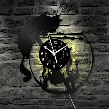 Vinyl Wall Clock | Cat | 12''