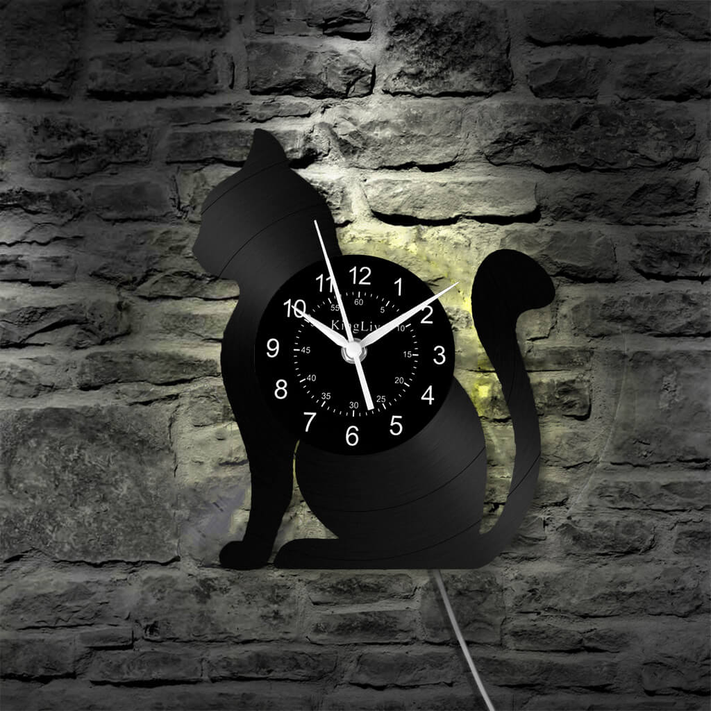 Vinyl Wall Clock | Cat | 12''