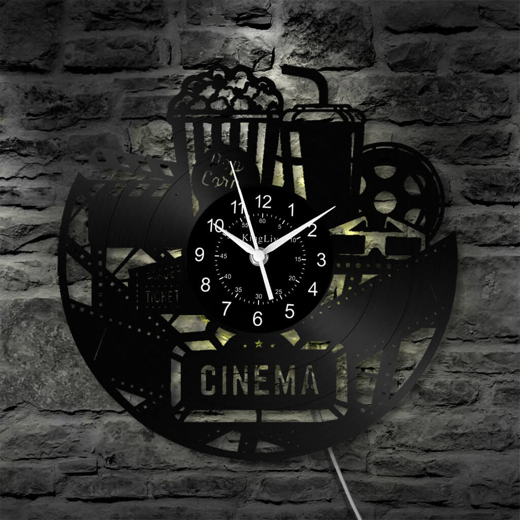 LED Vinyl Wall Clock | Cinema | 12'' | 0107WPB
