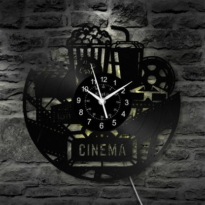 LED Vinyl Wall Clock | Cinema | 12'' | 0107WPB