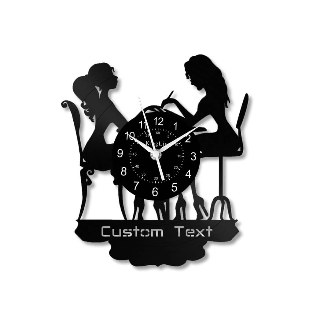 LED Vinyl Wall Clock | Nail Salon | Barber Shop | 12''