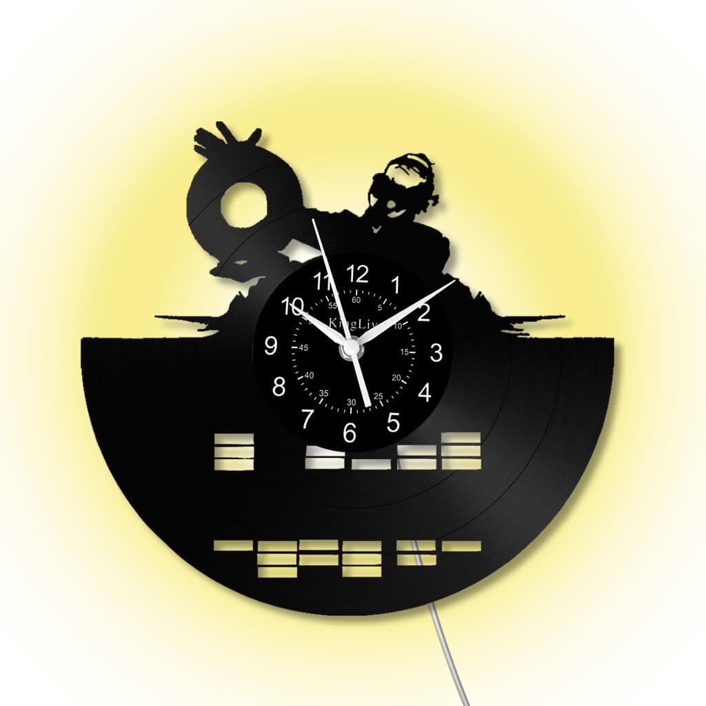 LED Vinyl Wall Clock | Custom DJ Name | 12''