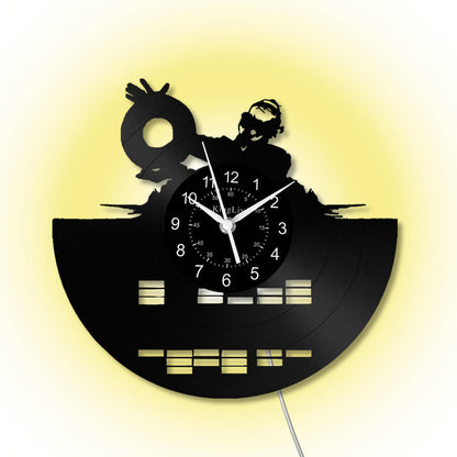 LED Vinyl Wall Clock | Custom DJ Name | 12''