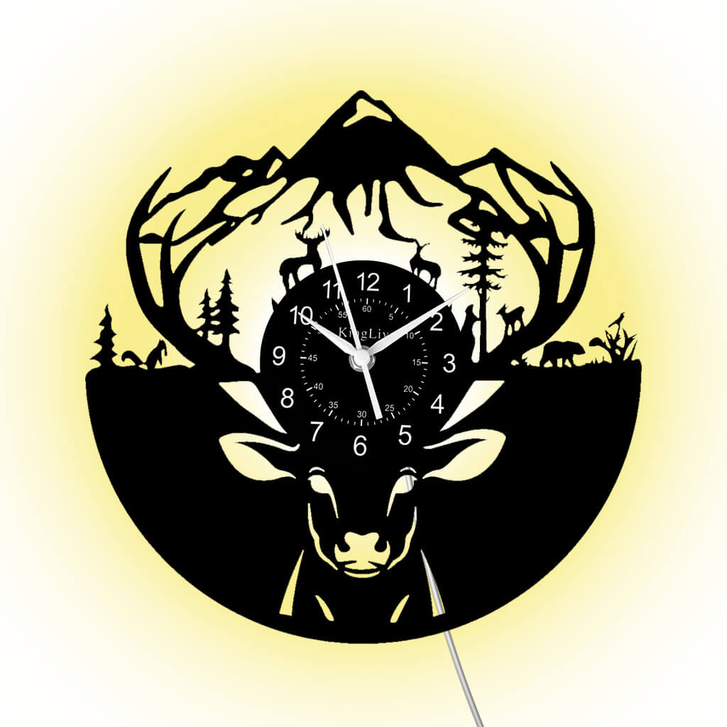 LED Vinyl Wall Clock | Moose Deer
