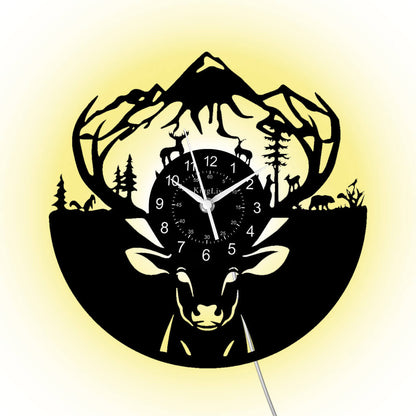 LED Vinyl Wall Clock | Moose Deer