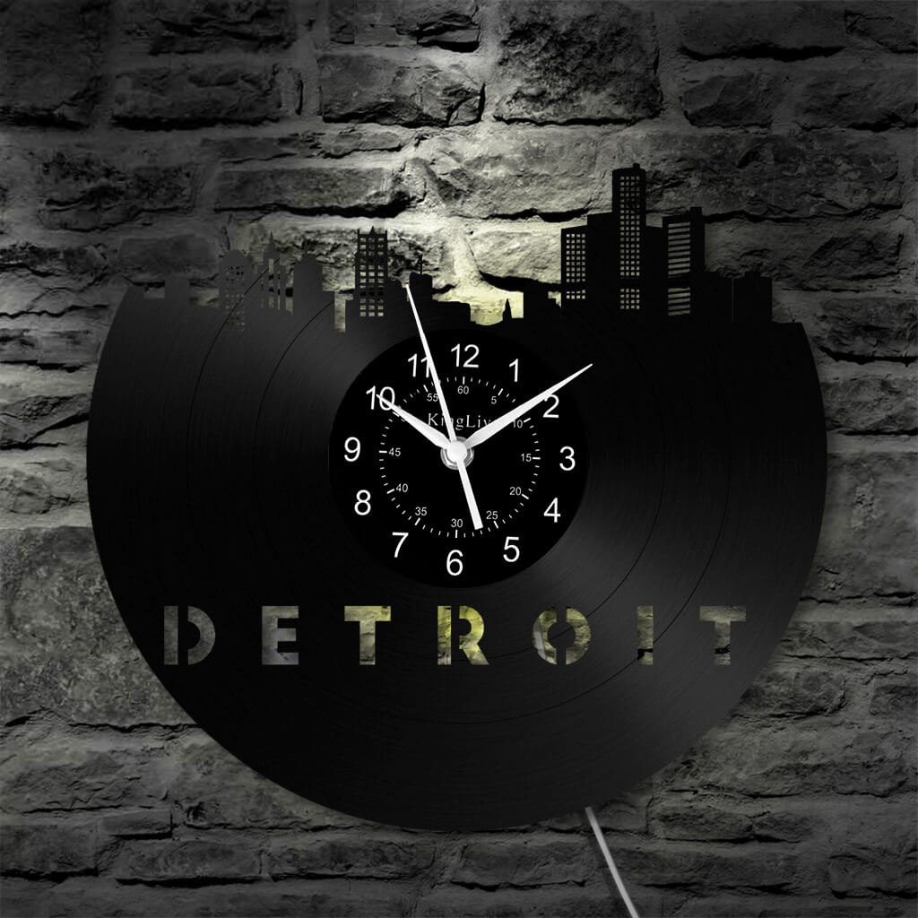 LED Vinyl Wall Clock | Detroit | 12'' | 0286WPB